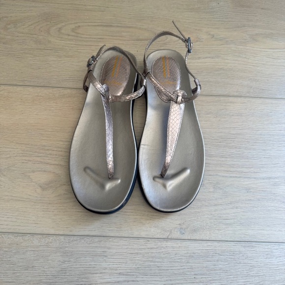 Sam Edelman Naomi Clay Silver Slip On Open Toe Adjustable Ankle Straps Sandals 9 - Picture 1 of 5
